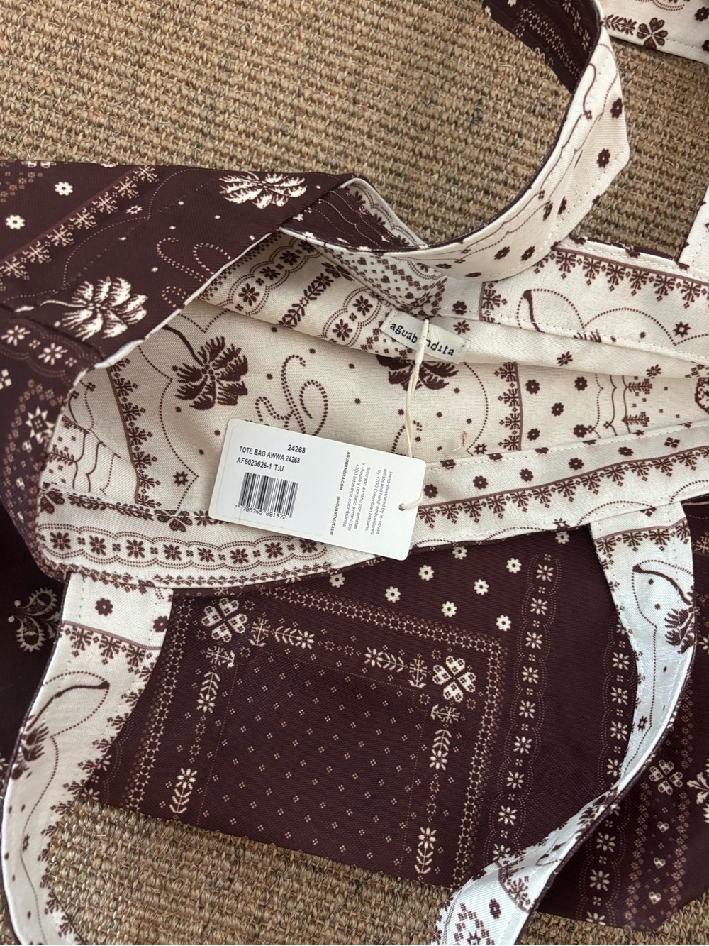 Agua Bendita Brown Bandana-Print Tote - Picture 3 of 4
